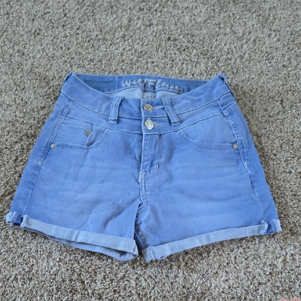 Wallflower Light Blue Jean Shorts